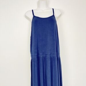 Old Navy Women's Spaghetti Strap Maxi Dress Blue Size XL Halter Top Nautical